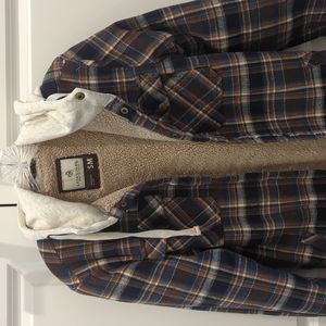 Legendary Whitetails Men's Camp Night Berber Lined Hooded Flannel Shirt Jacket